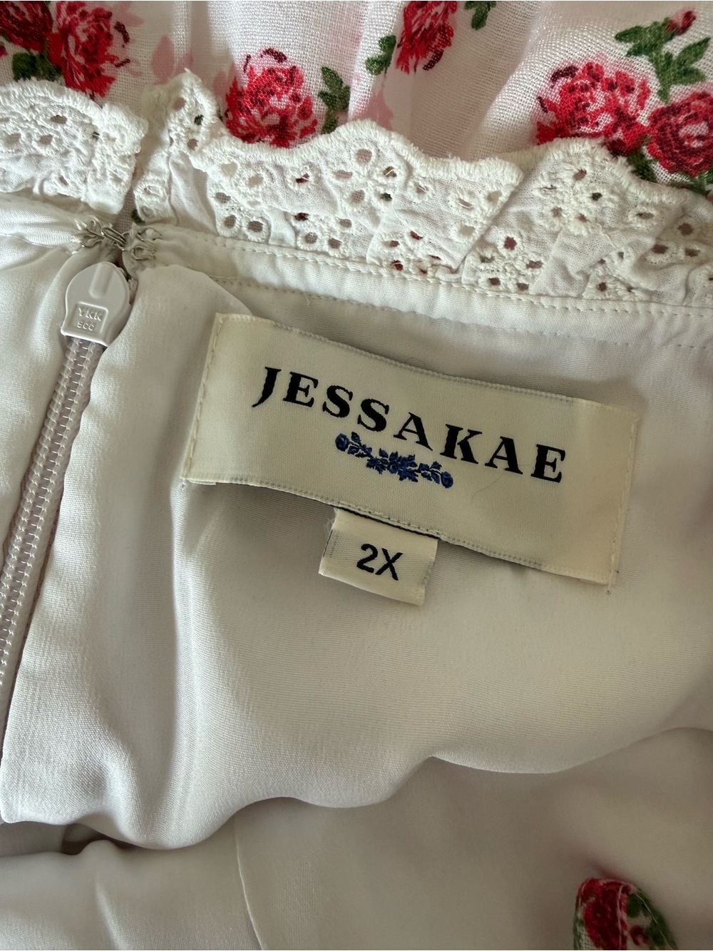 JessaKae Madeline Rosy Lace Maxi Dress with Lace Trim 2X - Picture 10 of 11